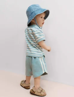 2 Pack Pure Cotton Side Stripe Shorts (0-5 Yrs)