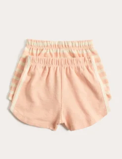 2 Pack Pure Cotton Side Stripe Shorts (0-5 Yrs)