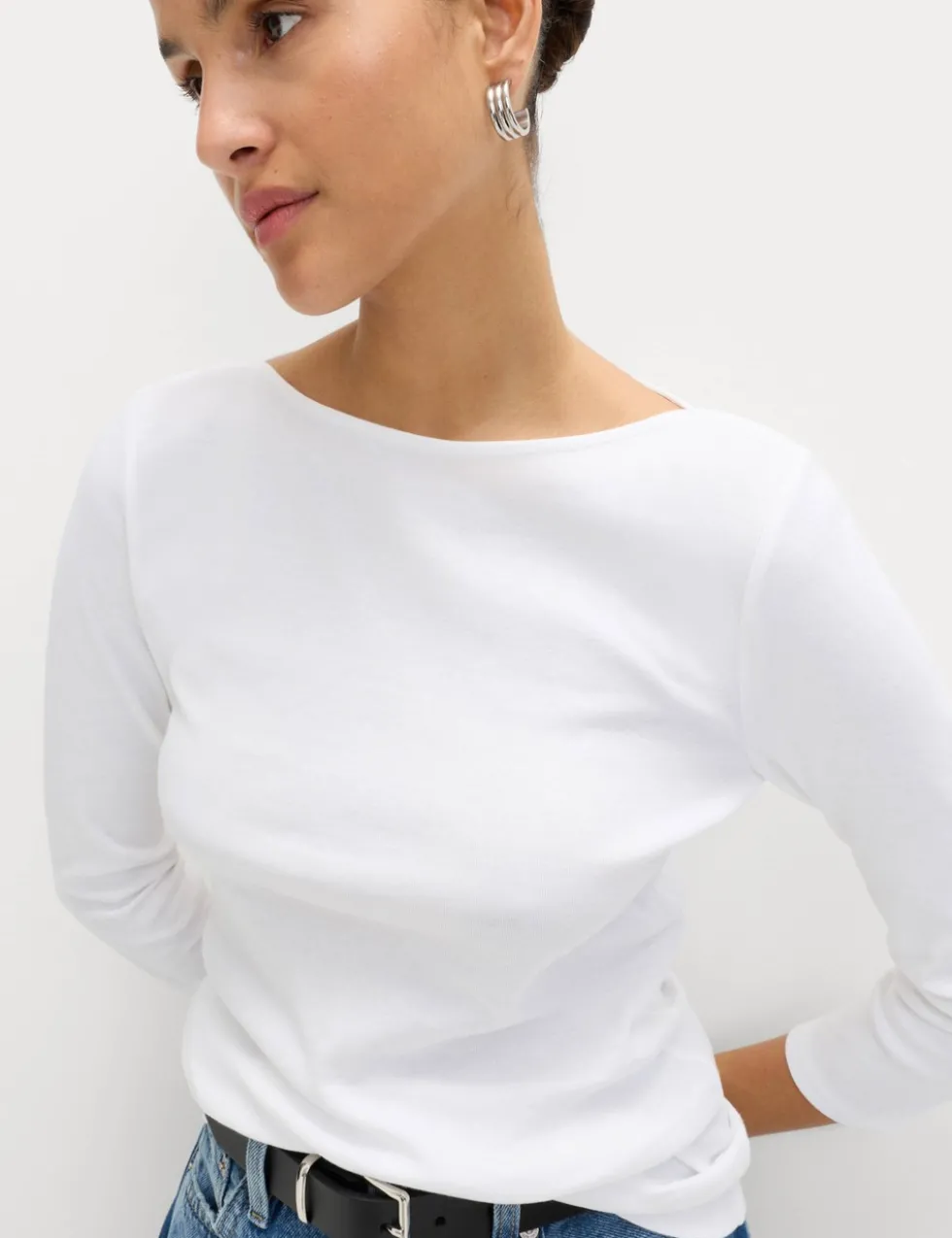 3 Pack Pure Cotton Slash Neck Slim Fit Tops