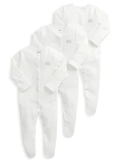 3 Pack Pure Cotton Sleepsuits (7lbs-2 Yrs)