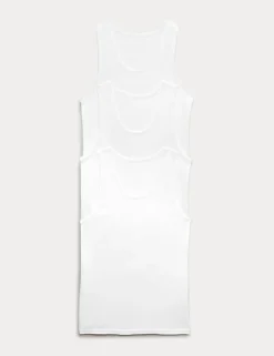 3 Pack Pure Cotton Sleeveless Vests