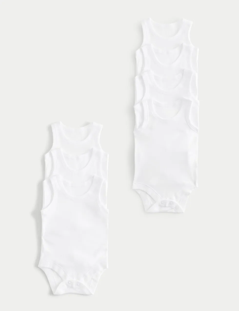 7 Pack Pure Cotton Sleeveless Bodysuits (5lbs-3 Yrs)