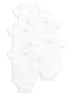 5 Pack Pure Cotton Slogan Bodysuits (7lbs-2 Yrs)
