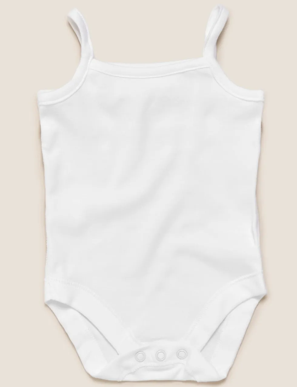 5 Pack Pure Cotton Strappy Bodysuits (6½lbs-3 Yrs)