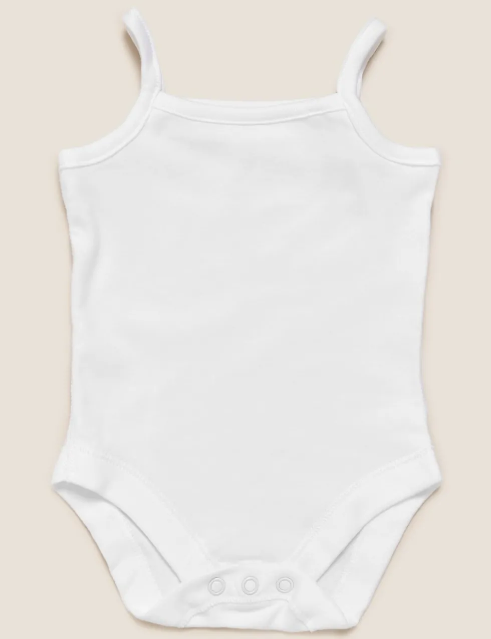 5 Pack Pure Cotton Strappy Bodysuits (6½lbs-3 Yrs)