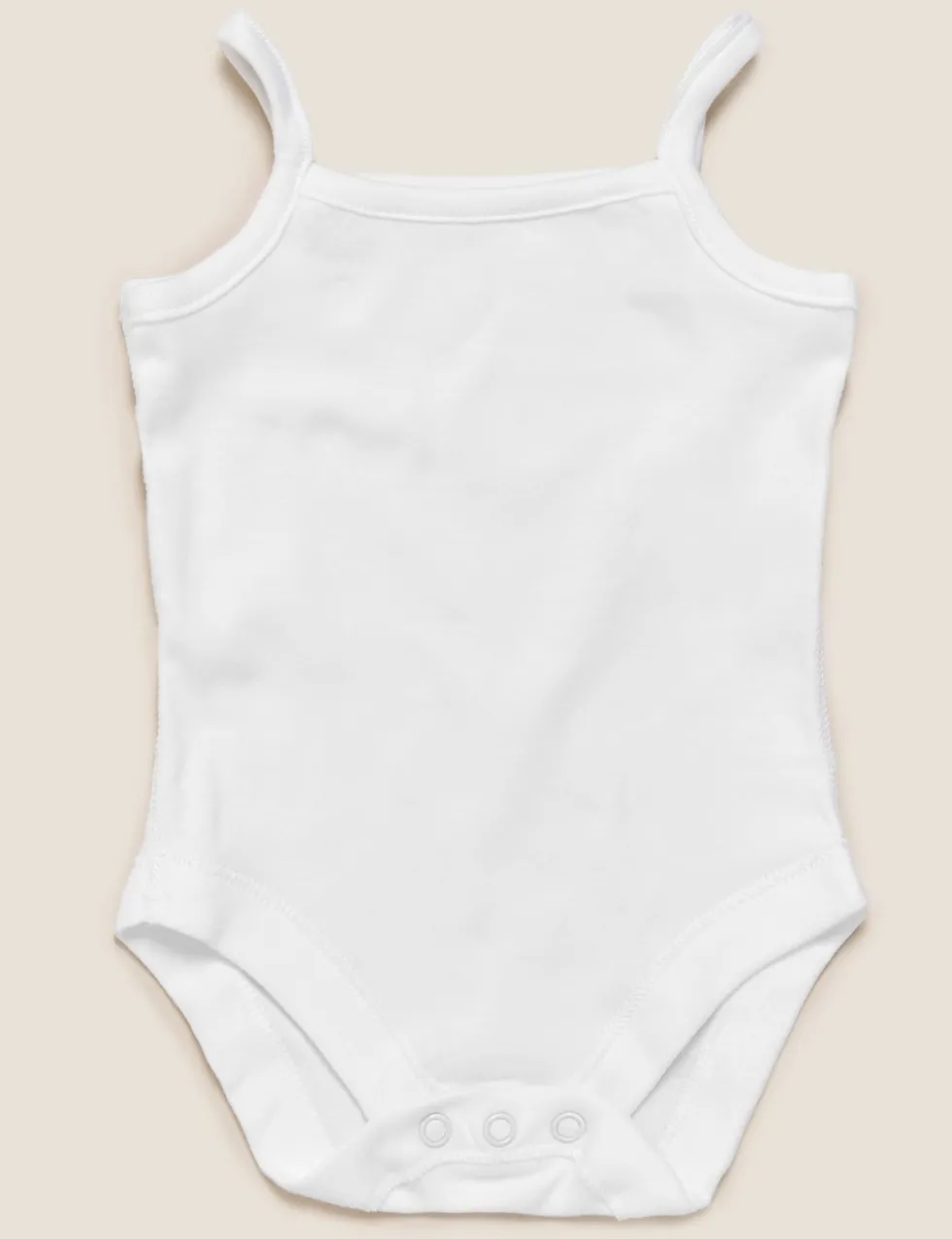 5 Pack Pure Cotton Strappy Bodysuits (6½lbs-3 Yrs)