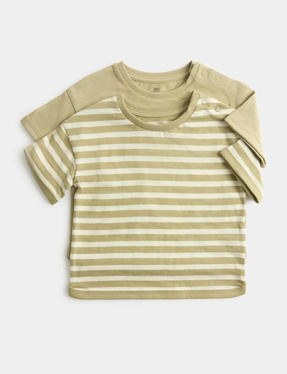 2 Pack Pure Cotton Stripe T-Shirts (0-5 Yrs)
