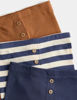 3 Pack Pure Cotton Striped Leggings (0-3 Yrs)