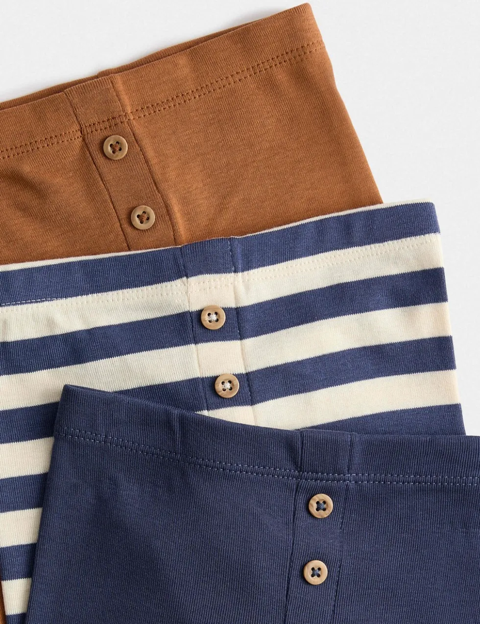 3 Pack Pure Cotton Striped Leggings (0-3 Yrs)
