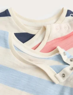 3 Pack Pure Cotton Striped Tops (0-5 Yrs)