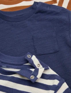 3 Pack Pure Cotton Striped Tops (0-3 Yrs)