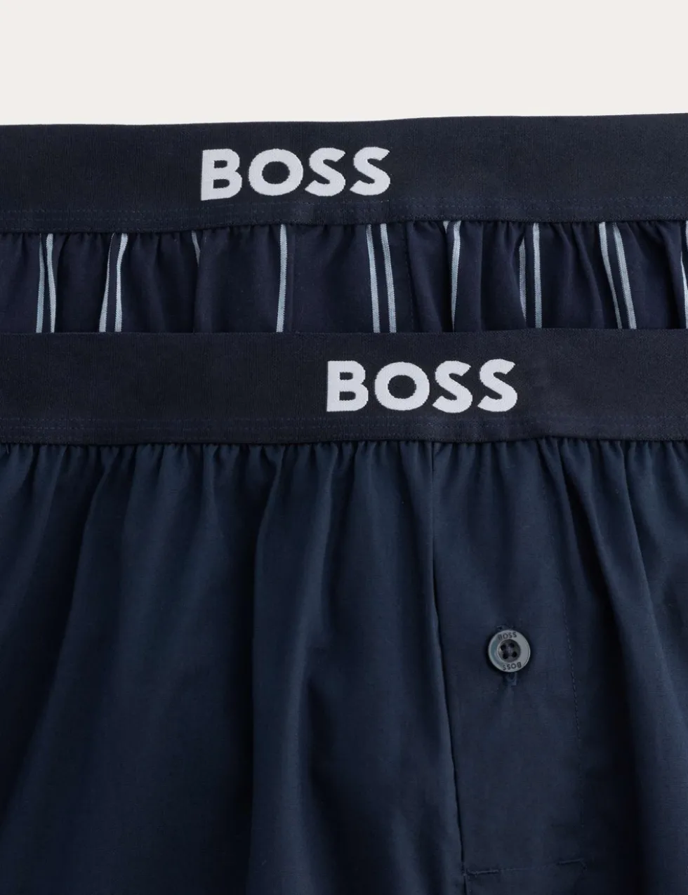 2 Pack Pure Cotton Striped & Plain Boxers