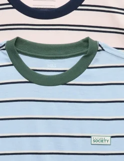 2 Pack Pure Cotton Striped T-Shirts (6-16 Yrs)