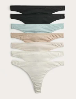 7 Pack Pure Cotton Thongs