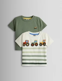 2 Pack Pure Cotton Tractor T-Shirts (0 Mths - 7 Yrs)