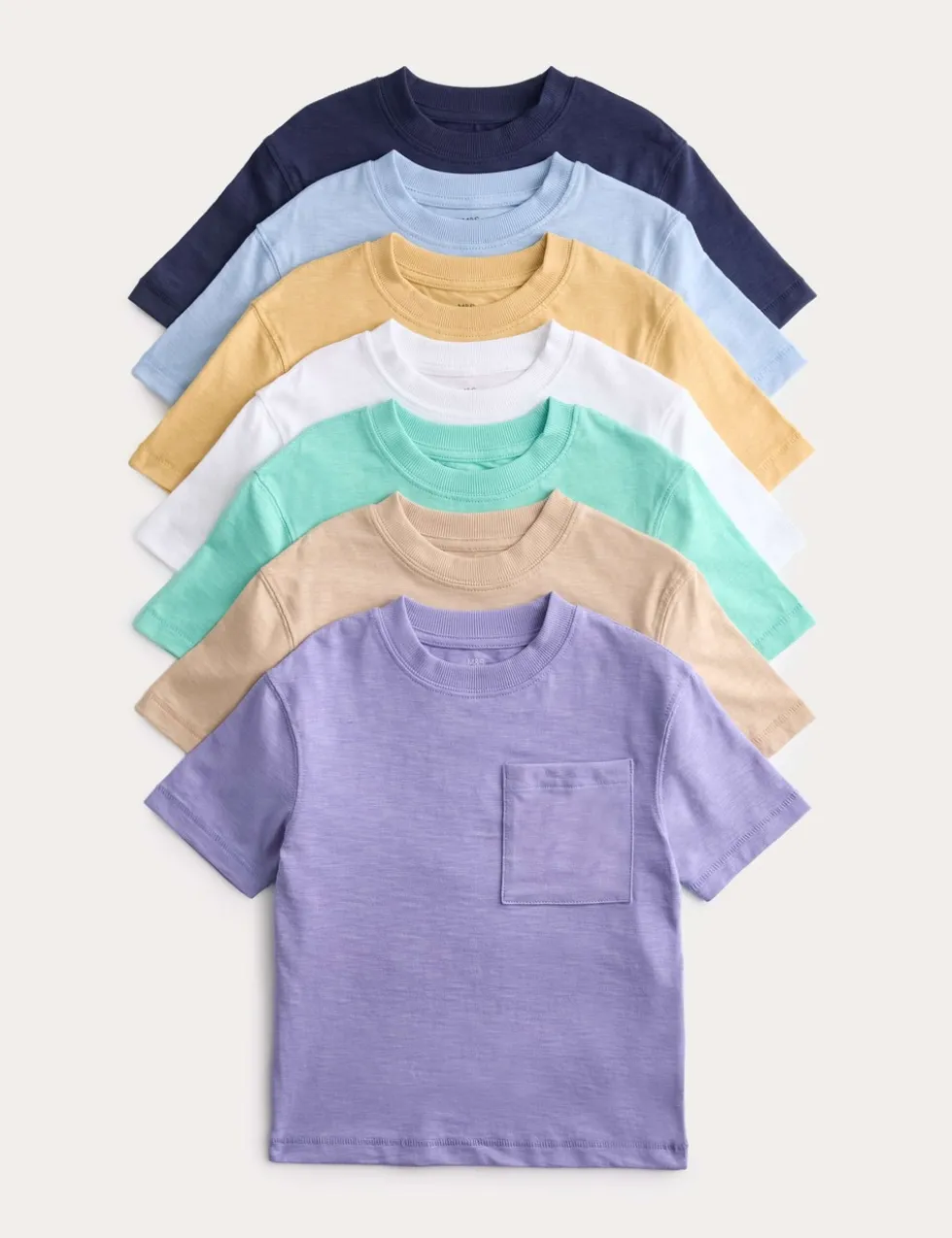 7 Pack Pure Cotton T-Shirts (2-8 Yrs)