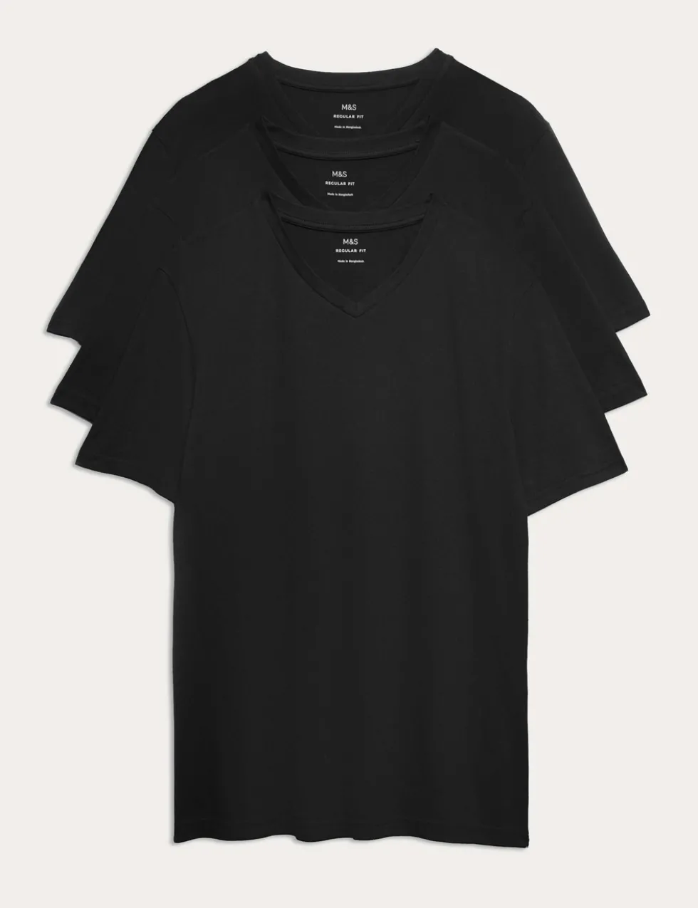 3 Pack Pure Cotton V-Neck T-Shirts