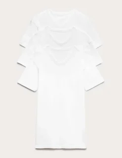 3 Pack Pure Cotton V-Neck T-Shirt Vests