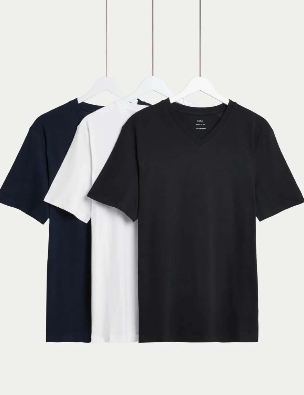 3 Pack Pure Cotton V-Neck T-Shirts