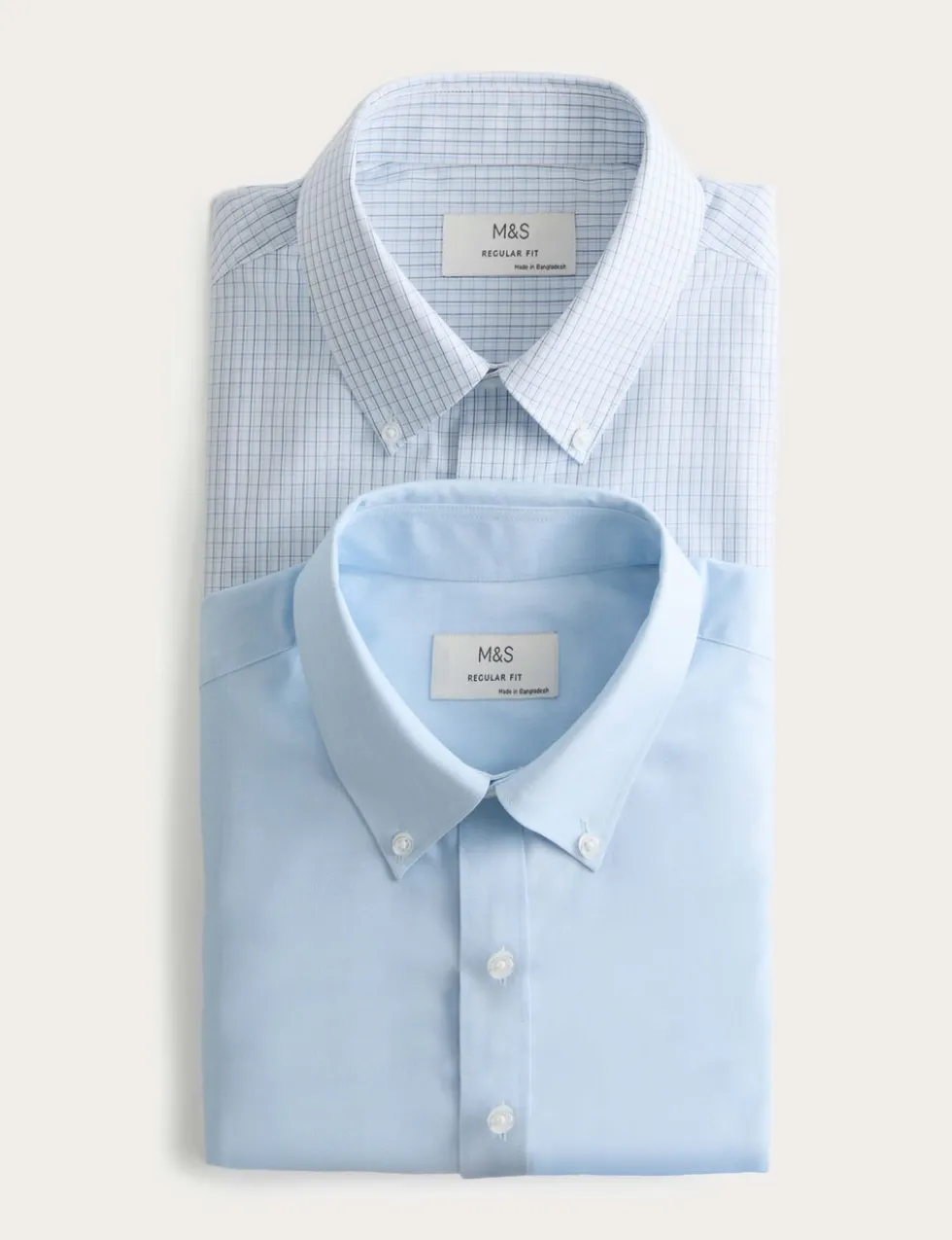 2 Pack Regular Fit Check Short Sleeve Shirts