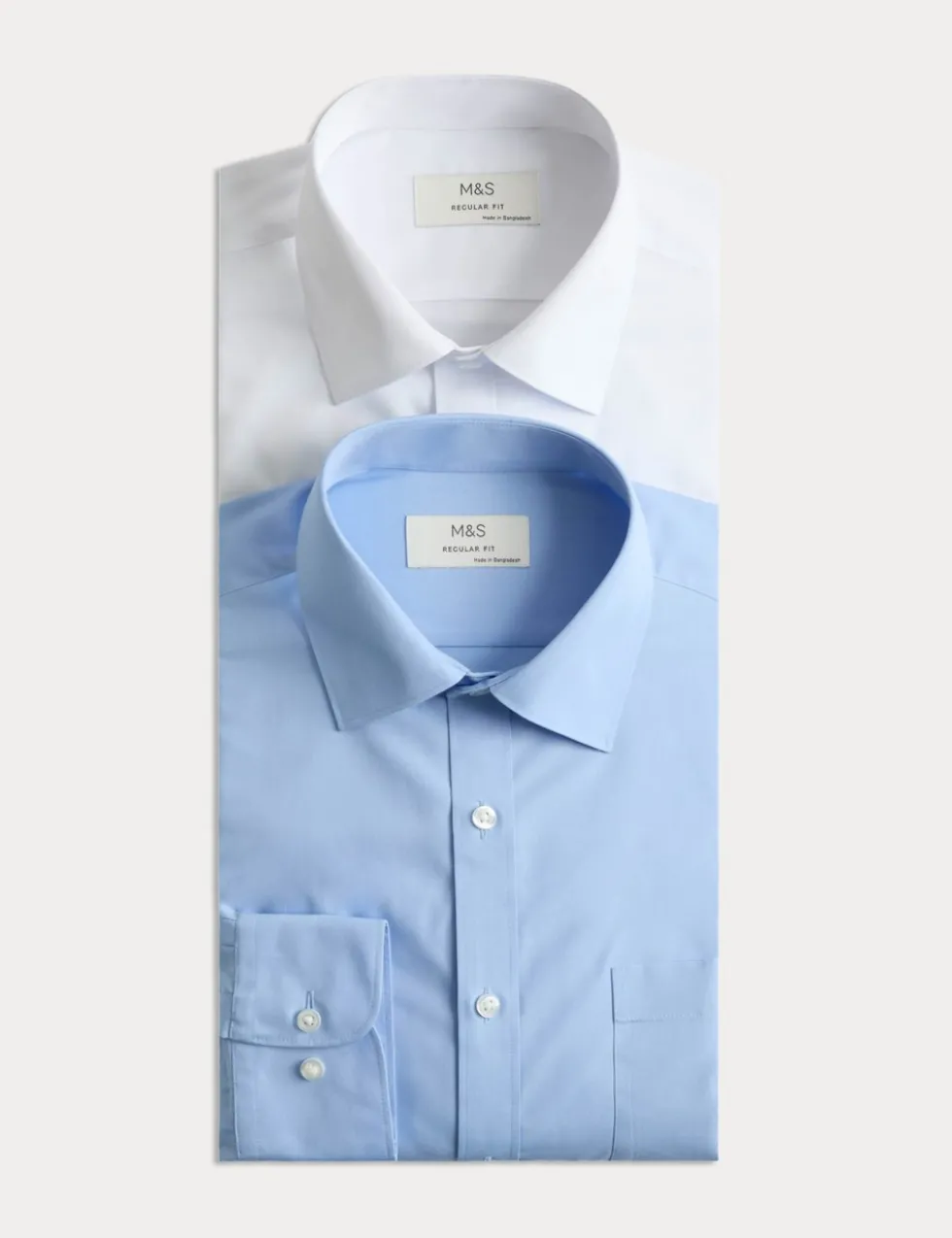 2 Pack Regular Fit Easy Iron Cotton Blend Shirts