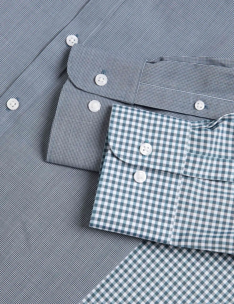 2 Pack Regular Fit Easy Iron Check Shirts