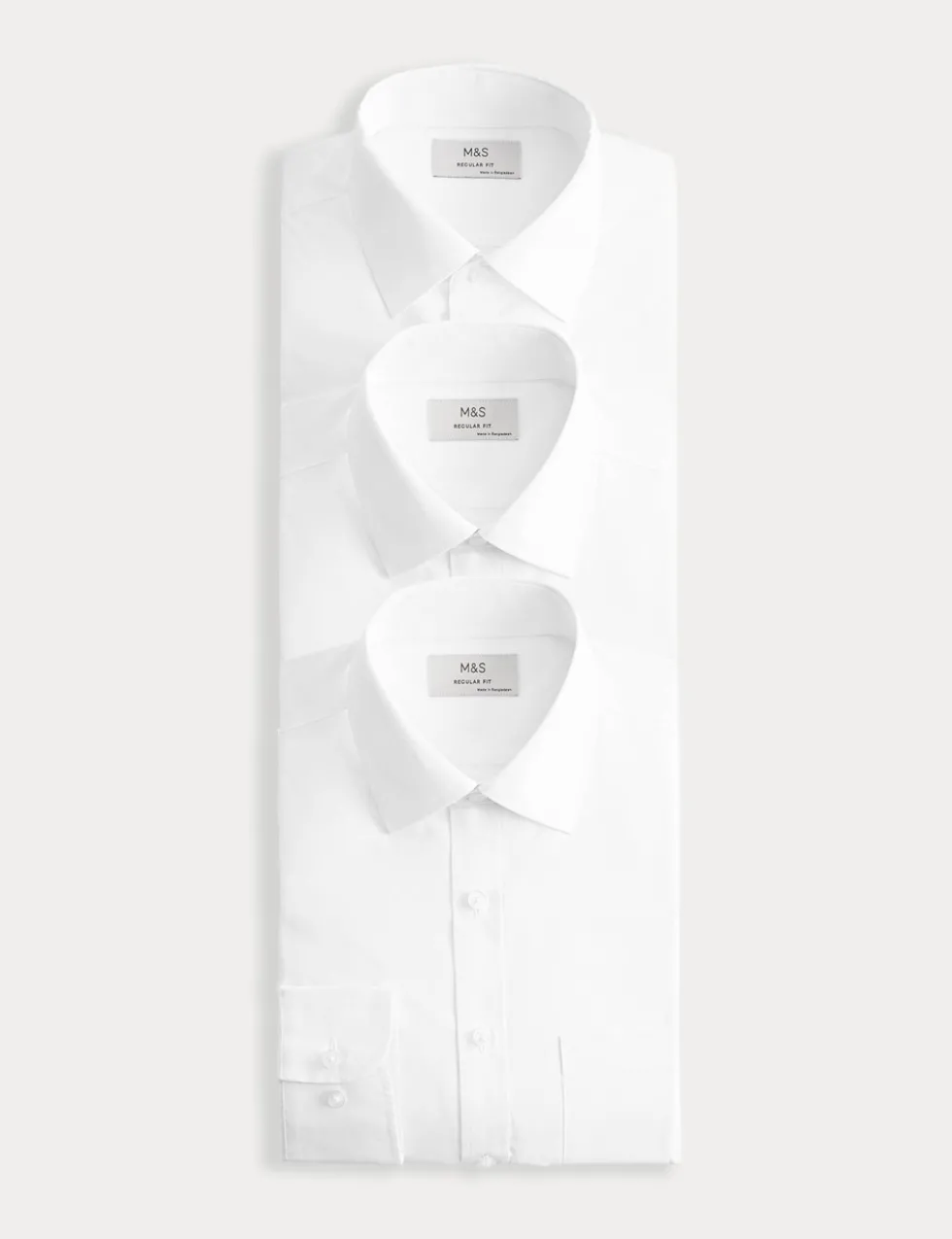 3 Pack Regular Fit Easy Iron Long Sleeve Shirts