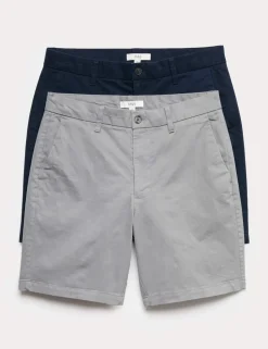 2 Pack Regular Fit Stretch Chino Shorts