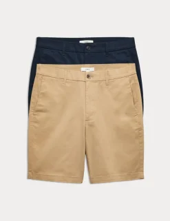 2 Pack Regular Fit Stretch Chino Shorts