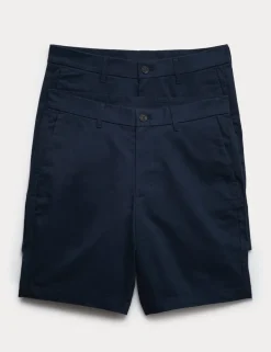 2 Pack Regular Fit Stretch Chino Shorts