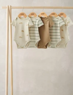 5 Pack Rhino Bodysuits (7lbs-24 Mths)