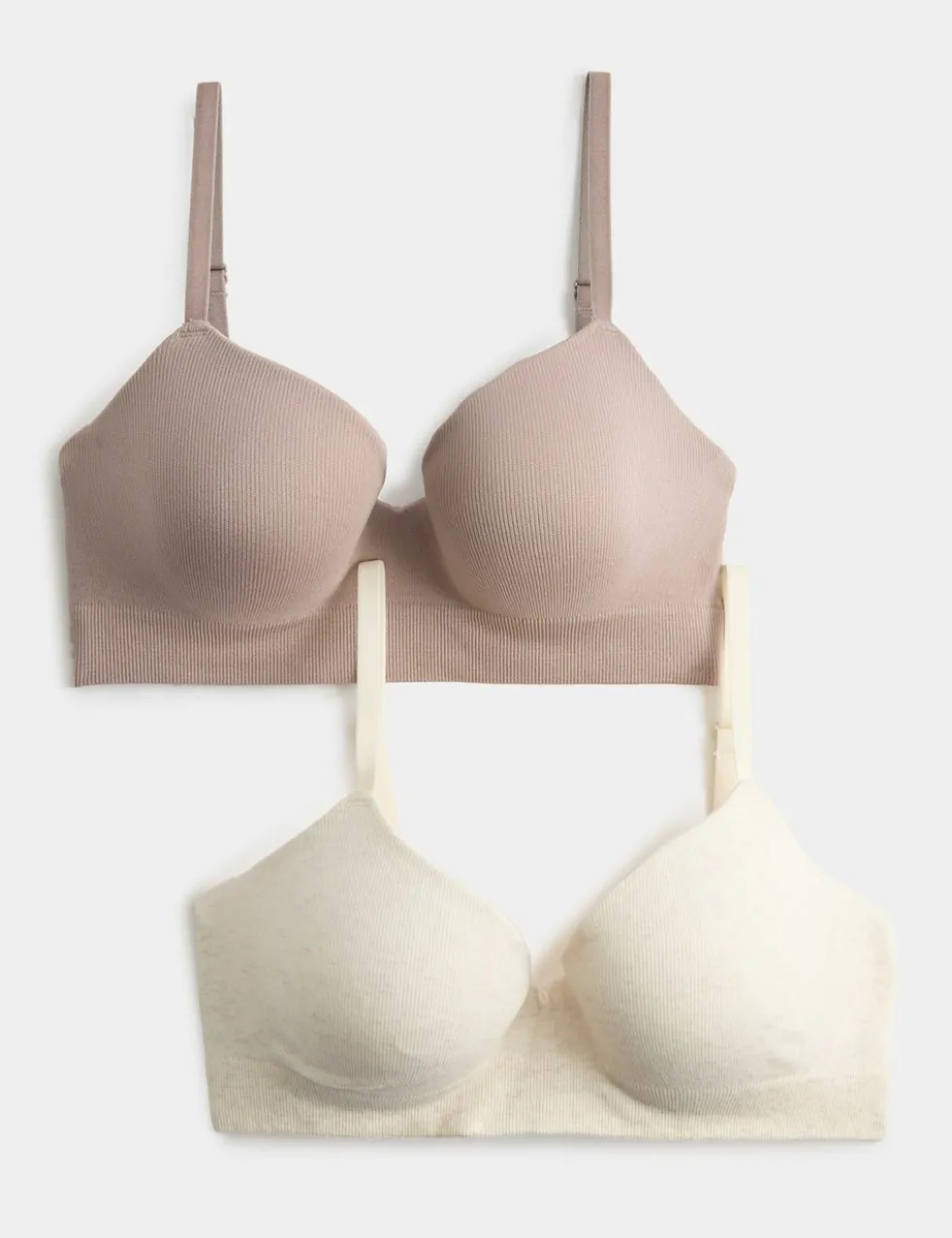 2 Pack Seamfree Wired Demi Cup Bras (A-E)