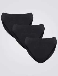 3 Pack Seamless High Leg Brazilian Knickers