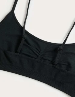 3 Pack Seamless Non Wired Micro Crop Tops
