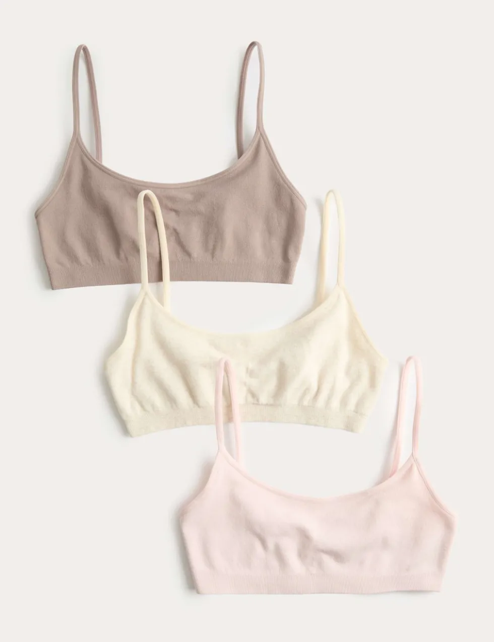 3 Pack Seamless Non Wired Micro Crop Tops