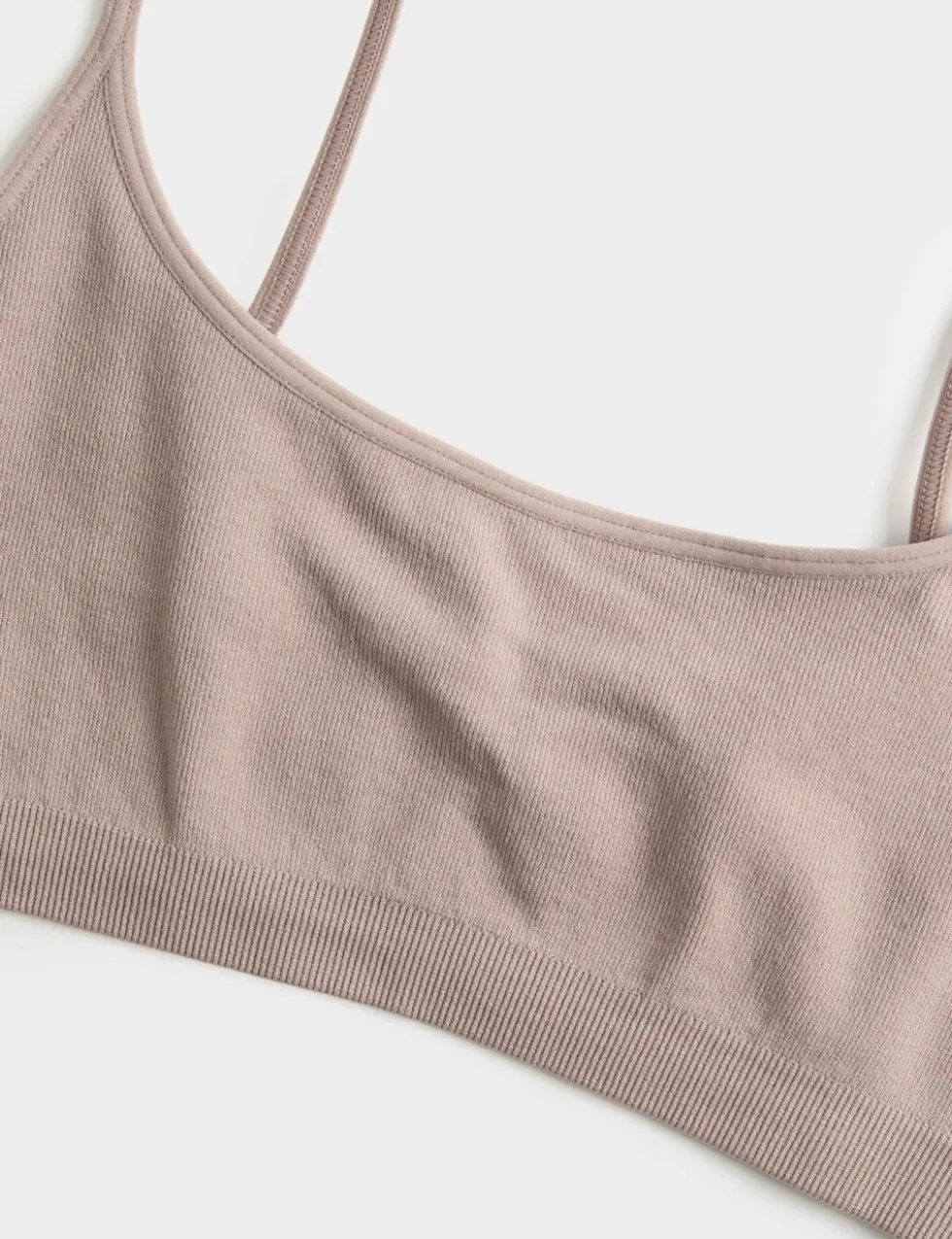 3 Pack Seamless Non Wired Micro Crop Tops