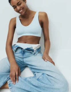 3 Pack Seamless V-Neck Crop Tops