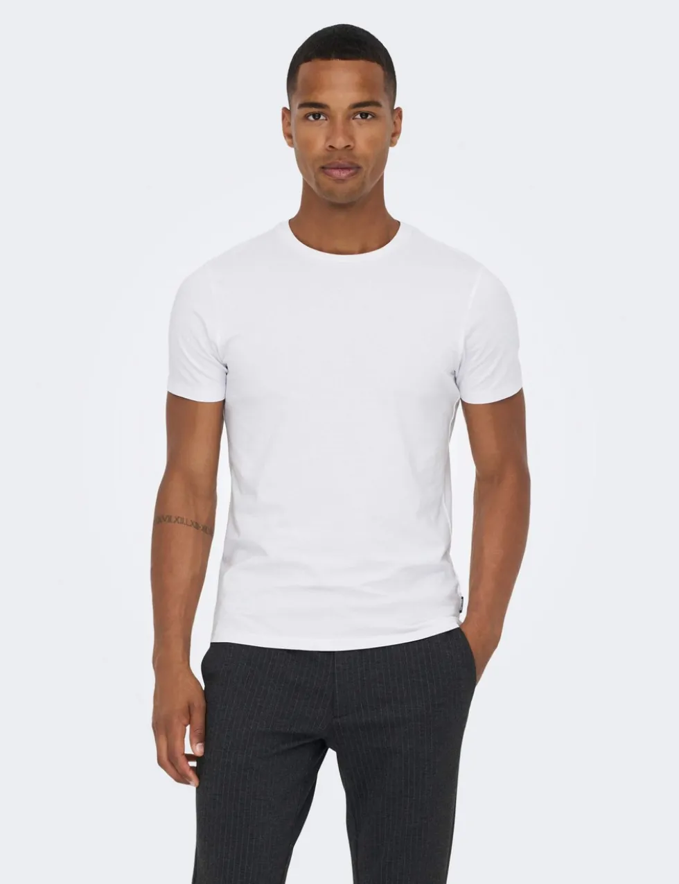 2 Pack Slim Fit Cotton Rich Crew Neck T-Shirts