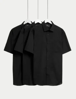 3 Pack Slim Fit Easy Iron Short Sleeve Shirts