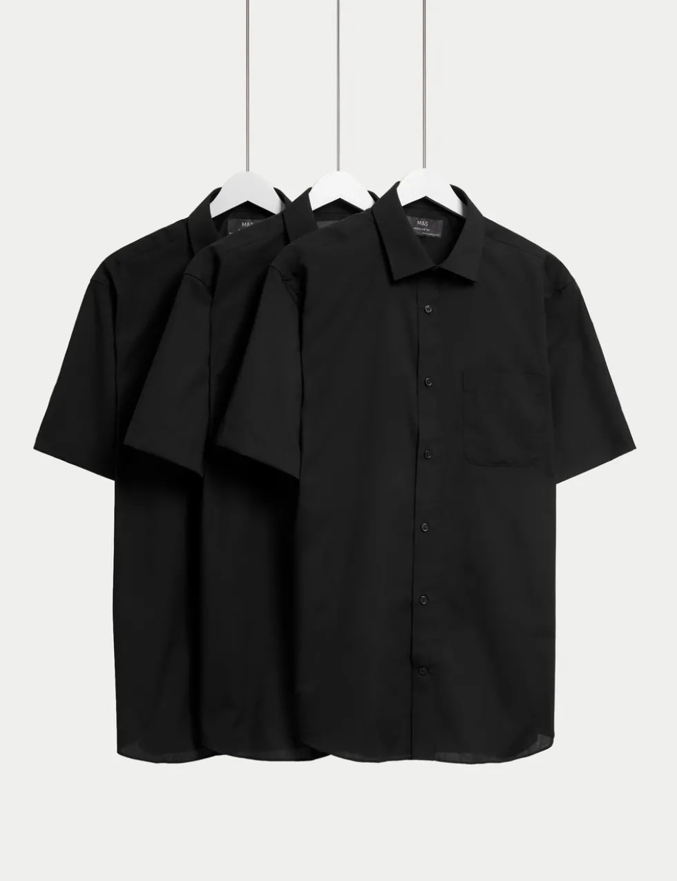 3 Pack Slim Fit Easy Iron Short Sleeve Shirts