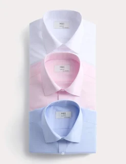3 Pack Slim Fit Easy Iron Shirts