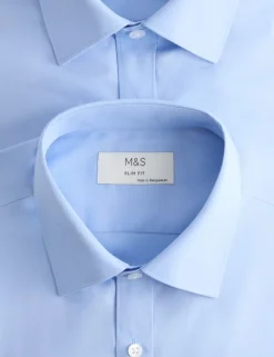 2 Pack Slim Fit Easy Iron Cotton Blend Shirts