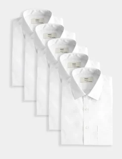 5 Pack Slim Fit Easy Iron Short Sleeve Shirts