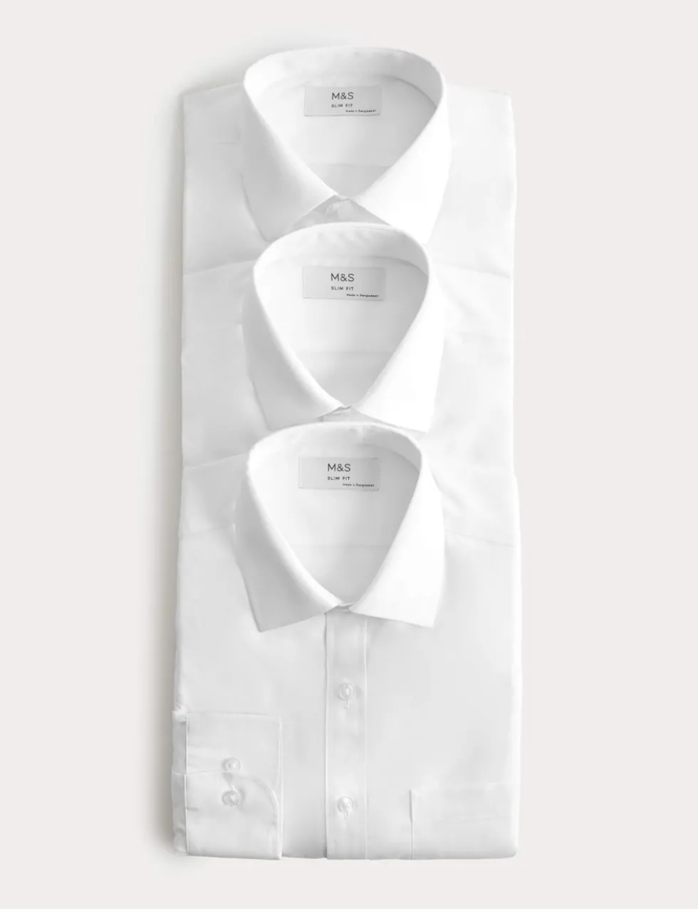 3 Pack Slim Fit Easy Iron Long Sleeve Shirts