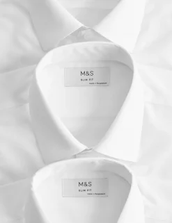 3 Pack Slim Fit Easy Iron Long Sleeve Shirts