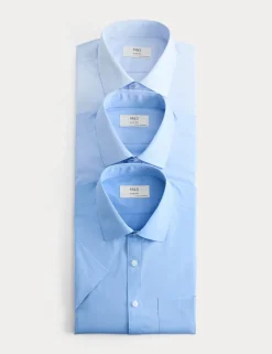 3 Pack Slim Fit Easy Iron Short Sleeve Shirts