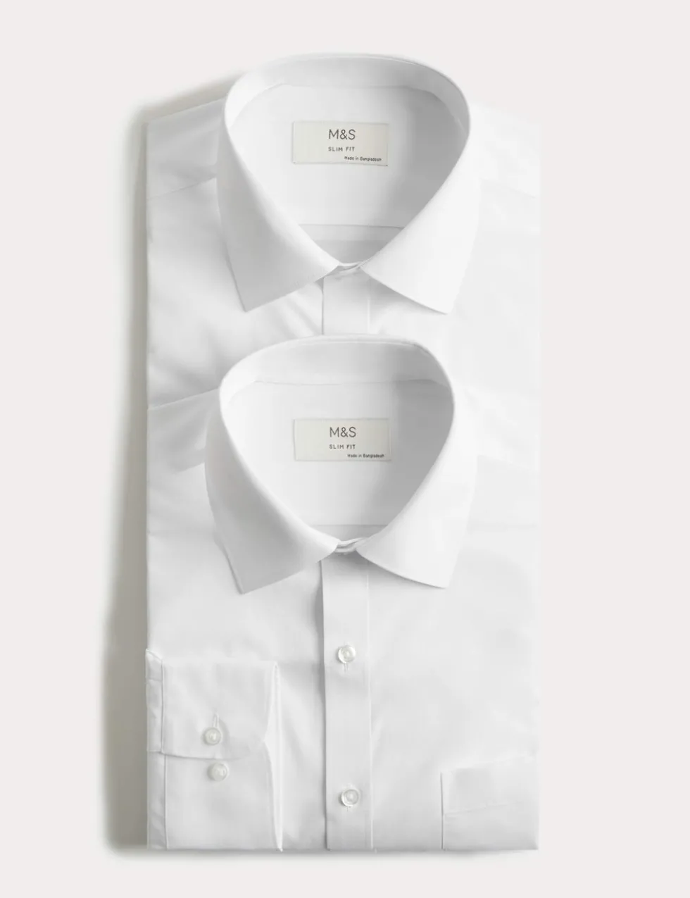 2 Pack Slim Fit Easy Iron Cotton Blend Shirts