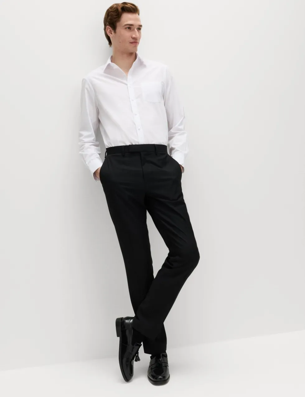 2 Pack Slim Fit Easy Iron Cotton Blend Shirts