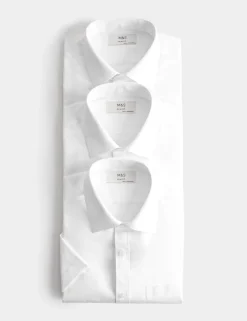 3 Pack Slim Fit Easy Iron Short Sleeve Shirts