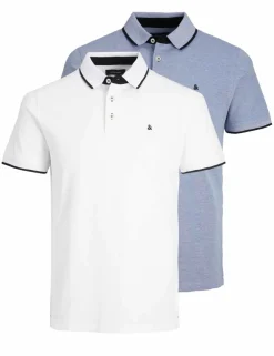 2 Pack Slim Fit Pure Cotton Tipped Polo Shirts